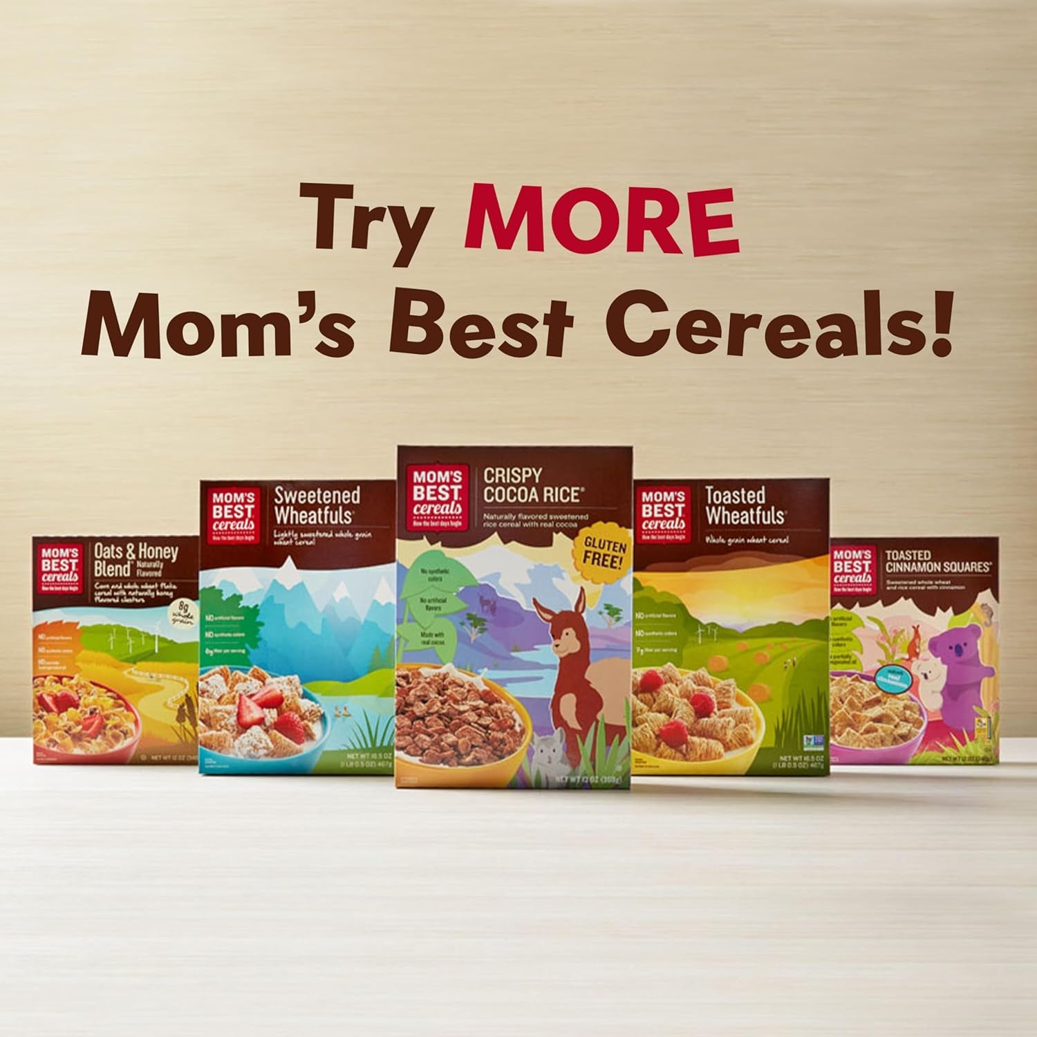 Mom'S Best Crispy Cocoa Rice Cereal, Gluten Free, Kosher, No High Fructose Corn Syrup, Made with Real Cocoa, 17.5 Oz Box (Pack of 14)