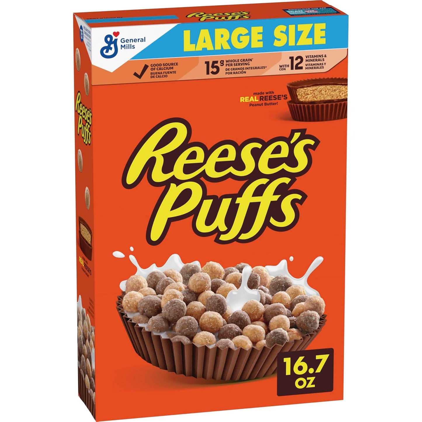 REESE'S PUFFS Breakfast Cereal, Chocolatey Peanut Butter Cereal, 11.5 Oz