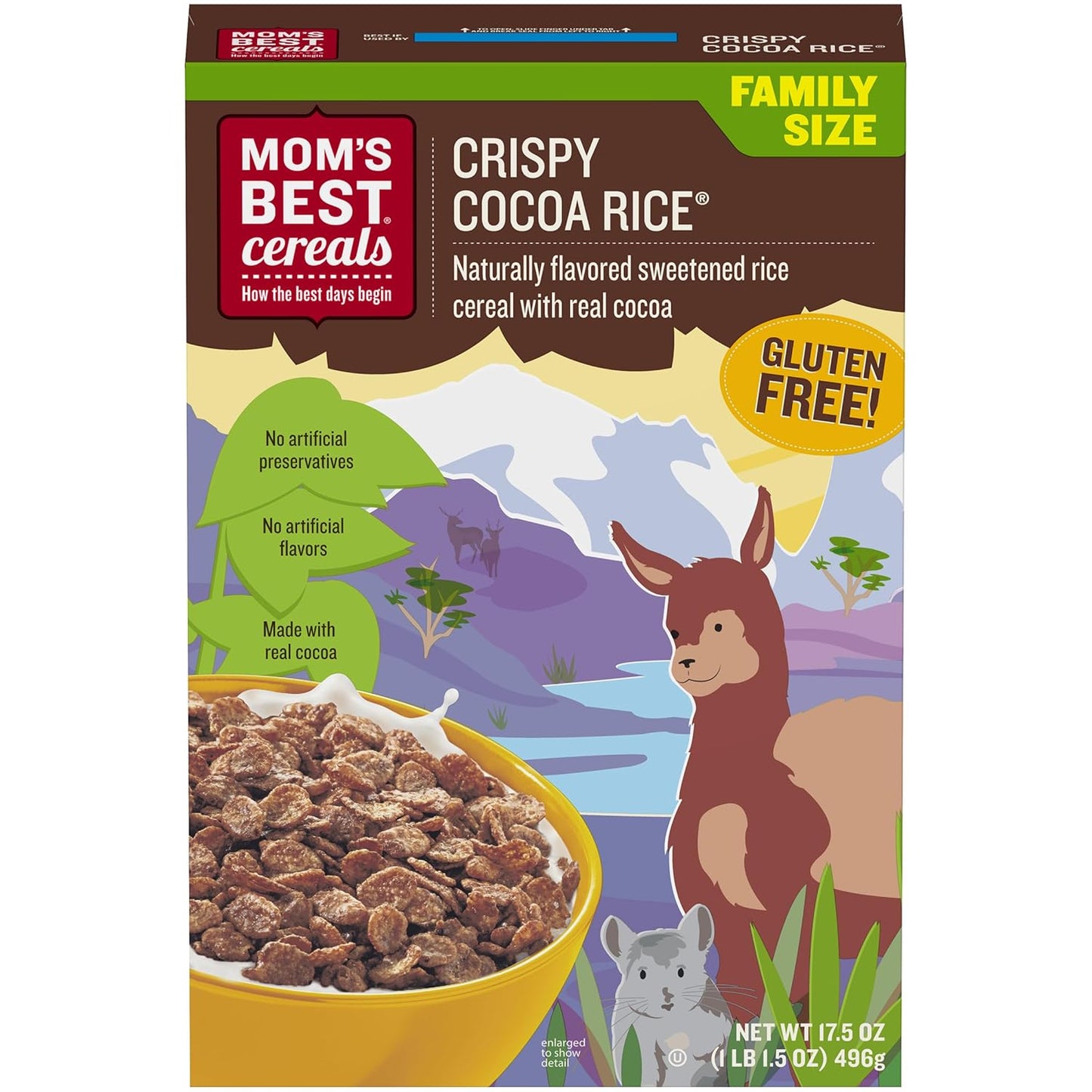 Mom'S Best Crispy Cocoa Rice Cereal, Gluten Free, Kosher, No High Fructose Corn Syrup, Made with Real Cocoa, 17.5 Oz Box (Pack of 14)