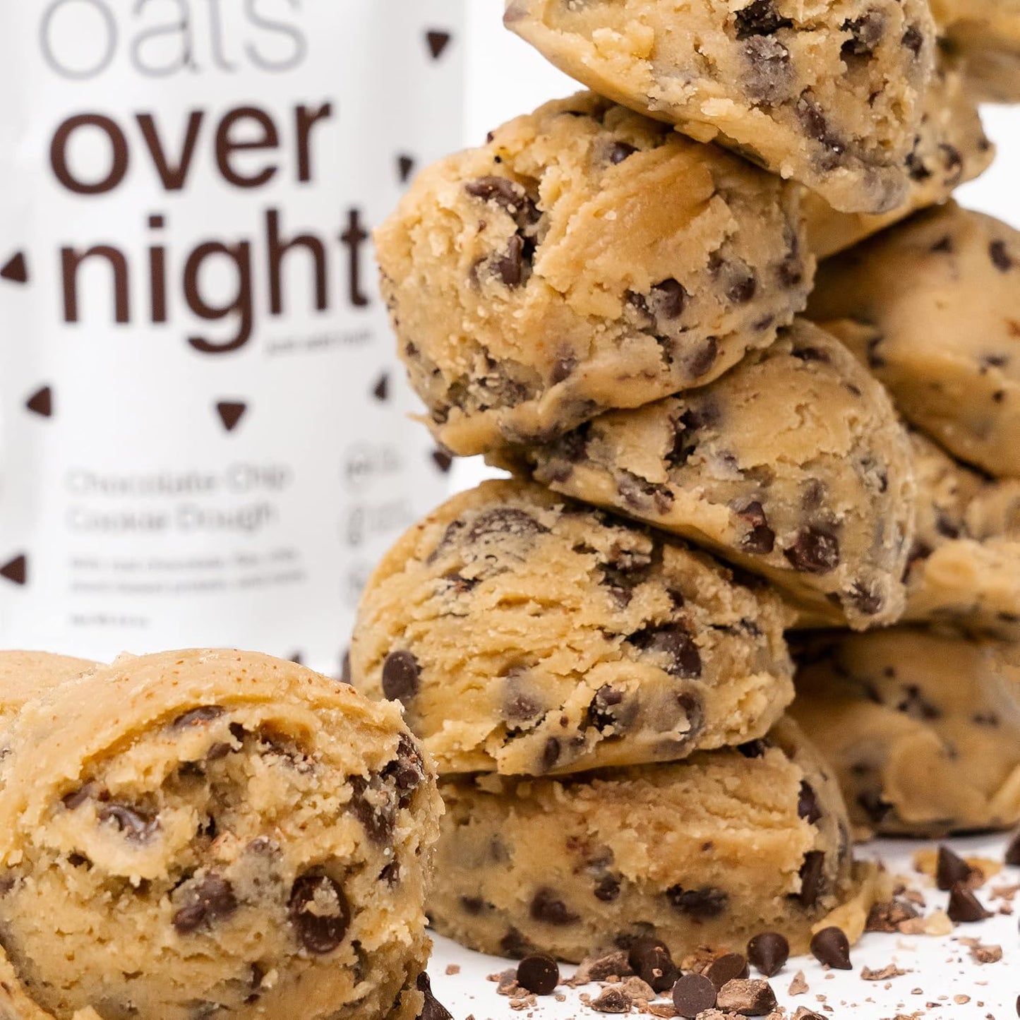 Oats Overnight - Chocolate Chip Cookie Dough - Vegan, 20G Protein, High Fiber Breakfast Shake - Gluten Free, Non GMO Oatmeal (2.6 Oz per Meal) (8 Pack) - Big Mart USA