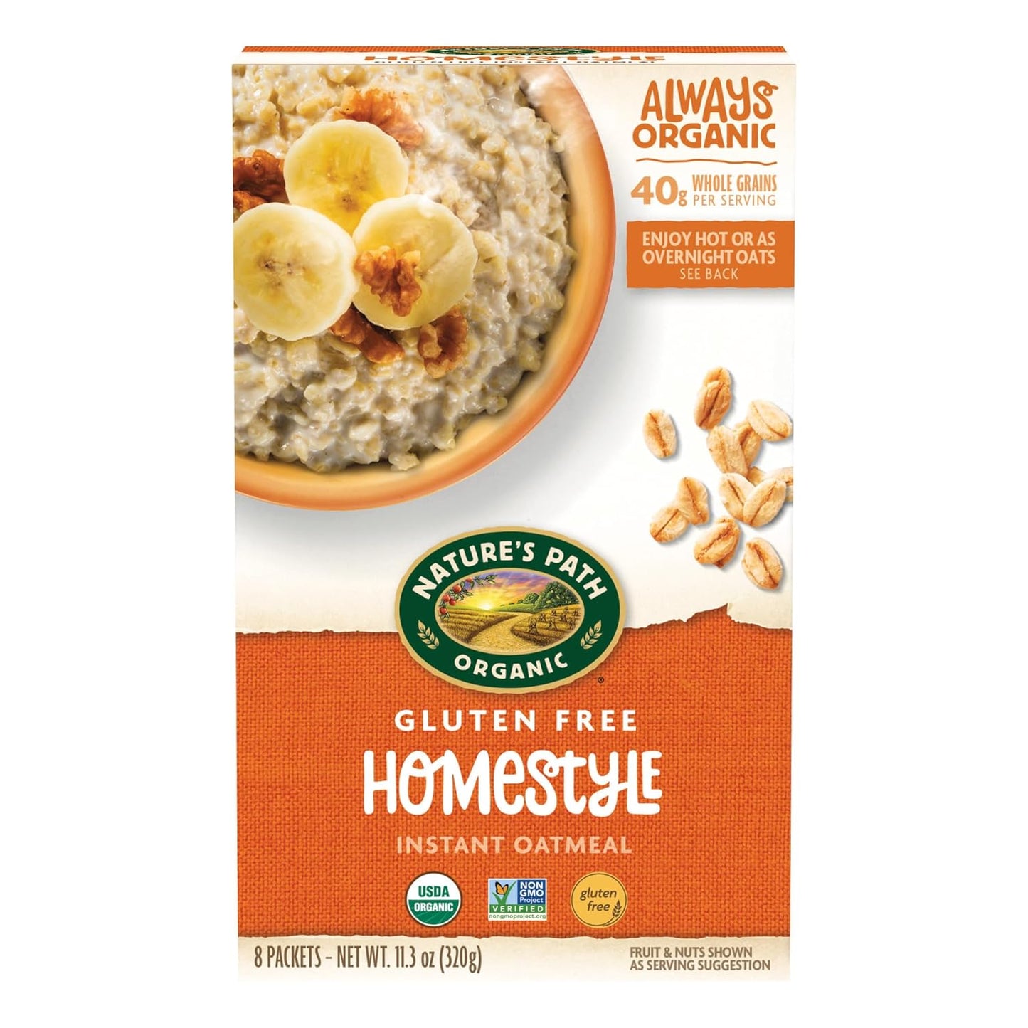 Nature'S Path Organic Brown Sugar Maple Oatmeal, 11.3 Oz (Pack of 6), Gluten Free, Non-Gmo