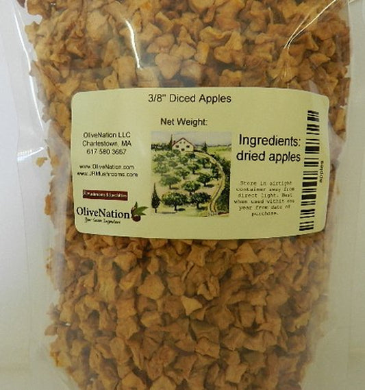 Olivenation All Natural Dried Diced Apple, Peeled and Cored, Non-Gmo, Gluten Free, Kosher, Vegan - 16 Ounces - Big Mart USA