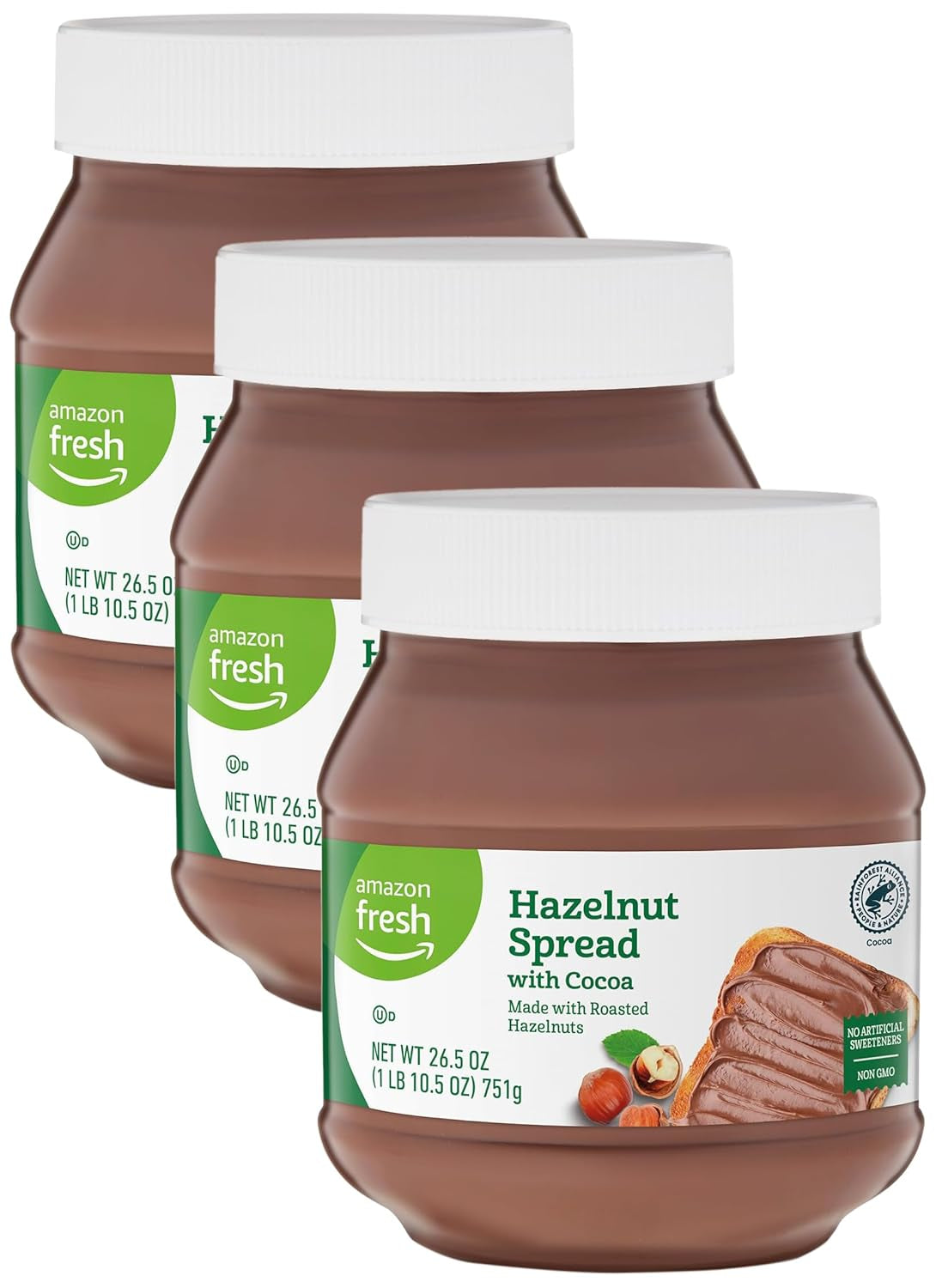 Amazon Fresh, Hazelnut Spread with Cocoa, 26.5 Oz