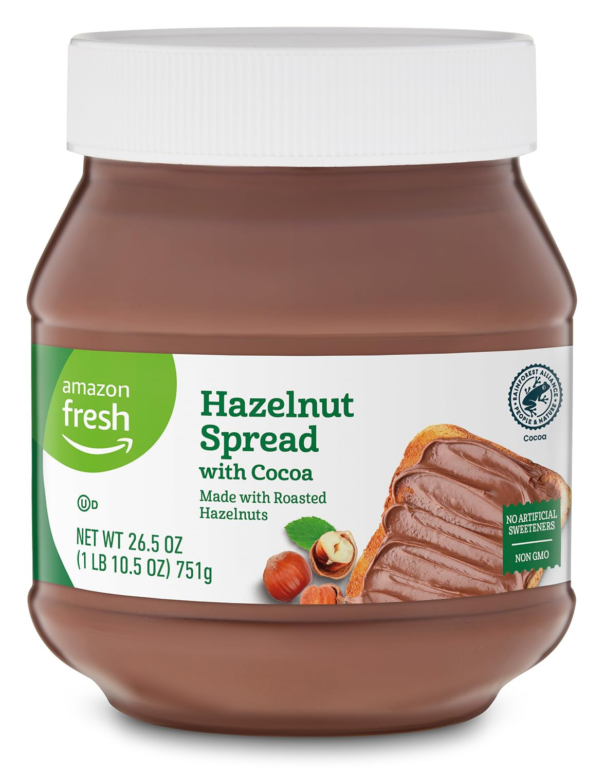 Amazon Fresh, Hazelnut Spread with Cocoa, 26.5 Oz