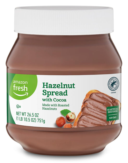 Amazon Fresh, Hazelnut Spread with Cocoa, 26.5 Oz