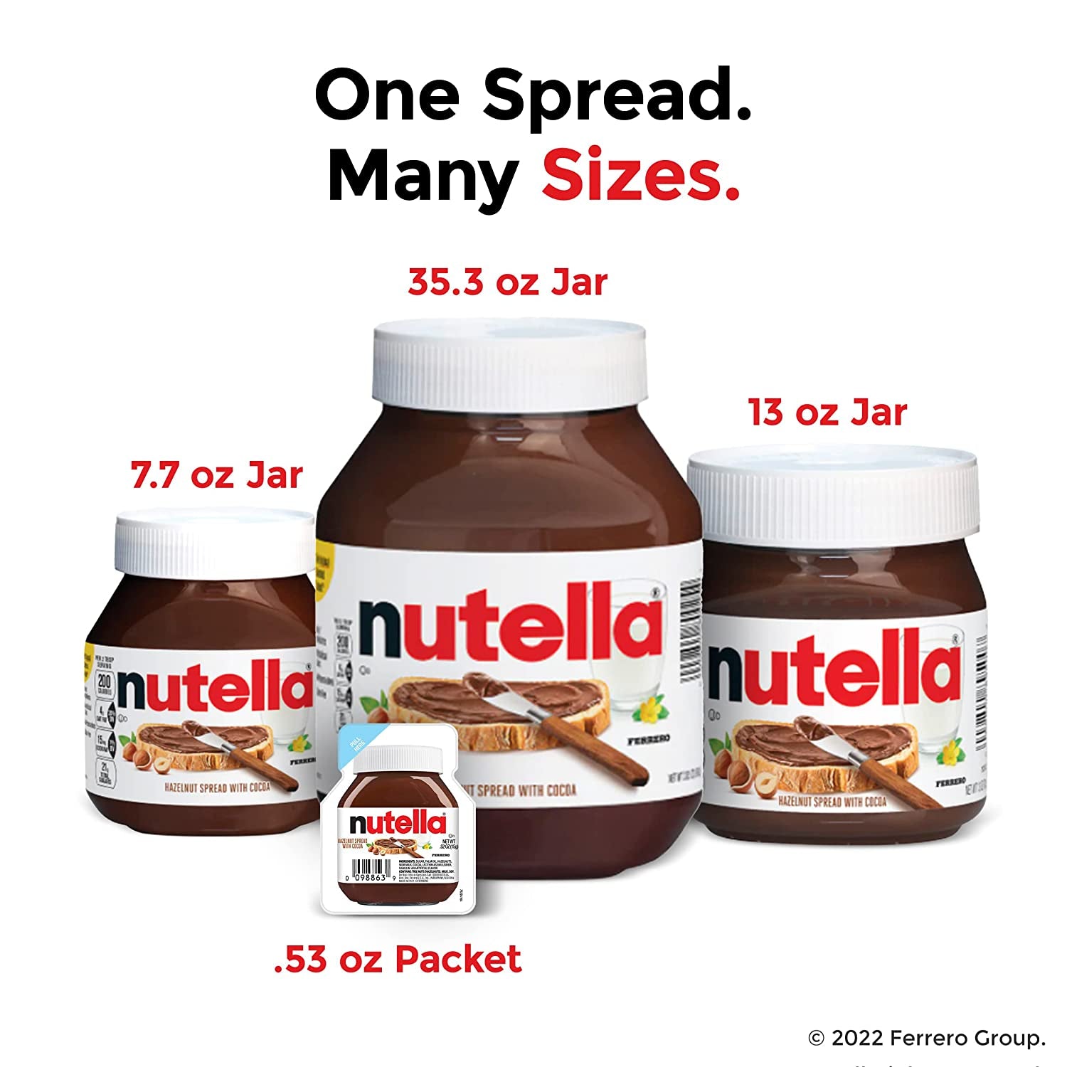Nutella Hazelnut Spread with Cocoa for Breakfast, 35.3 Oz Jar