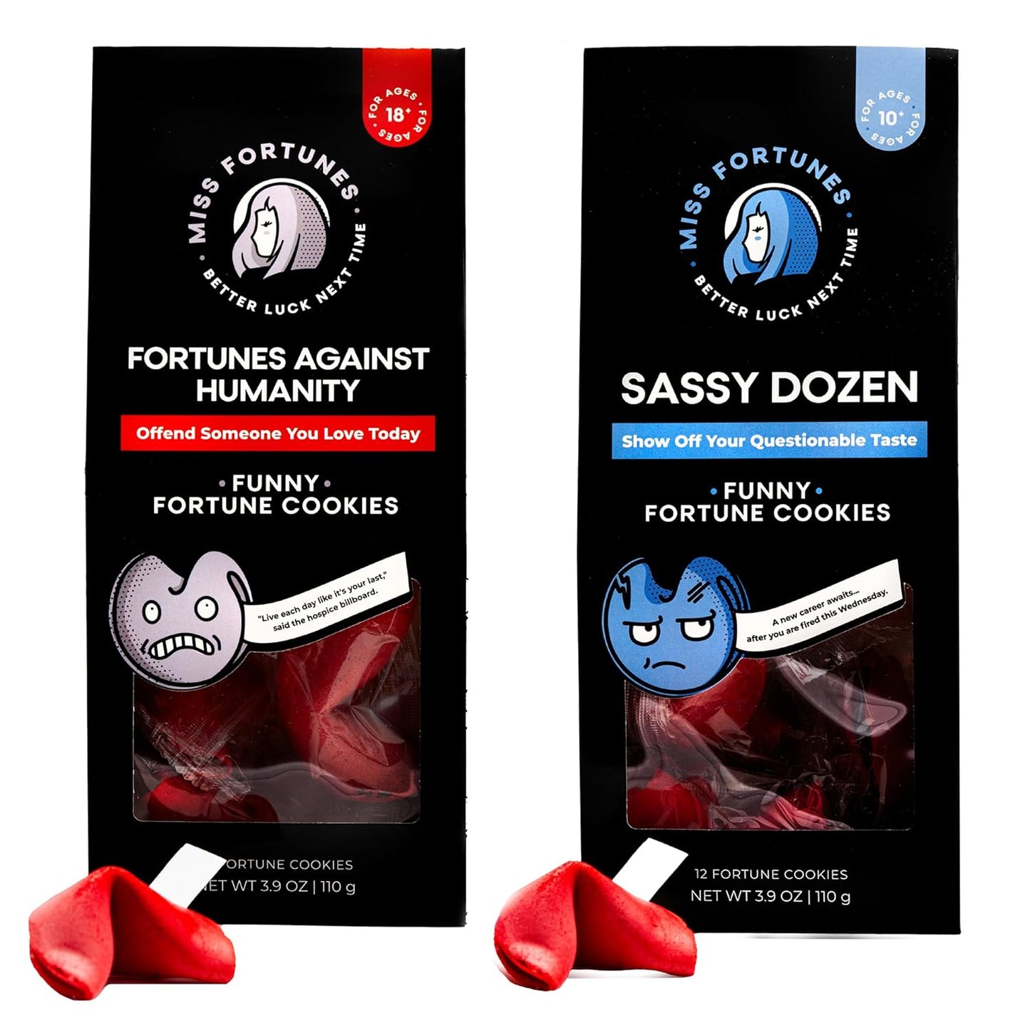 Miss Fortunes, Funny Fortune Cookies, the Two-Pack Shakur (Multi-Pack of 2 Dozen Cookies) (Dirty Dozen + Boozy Dozen), 24.0 Count - Big Mart USA