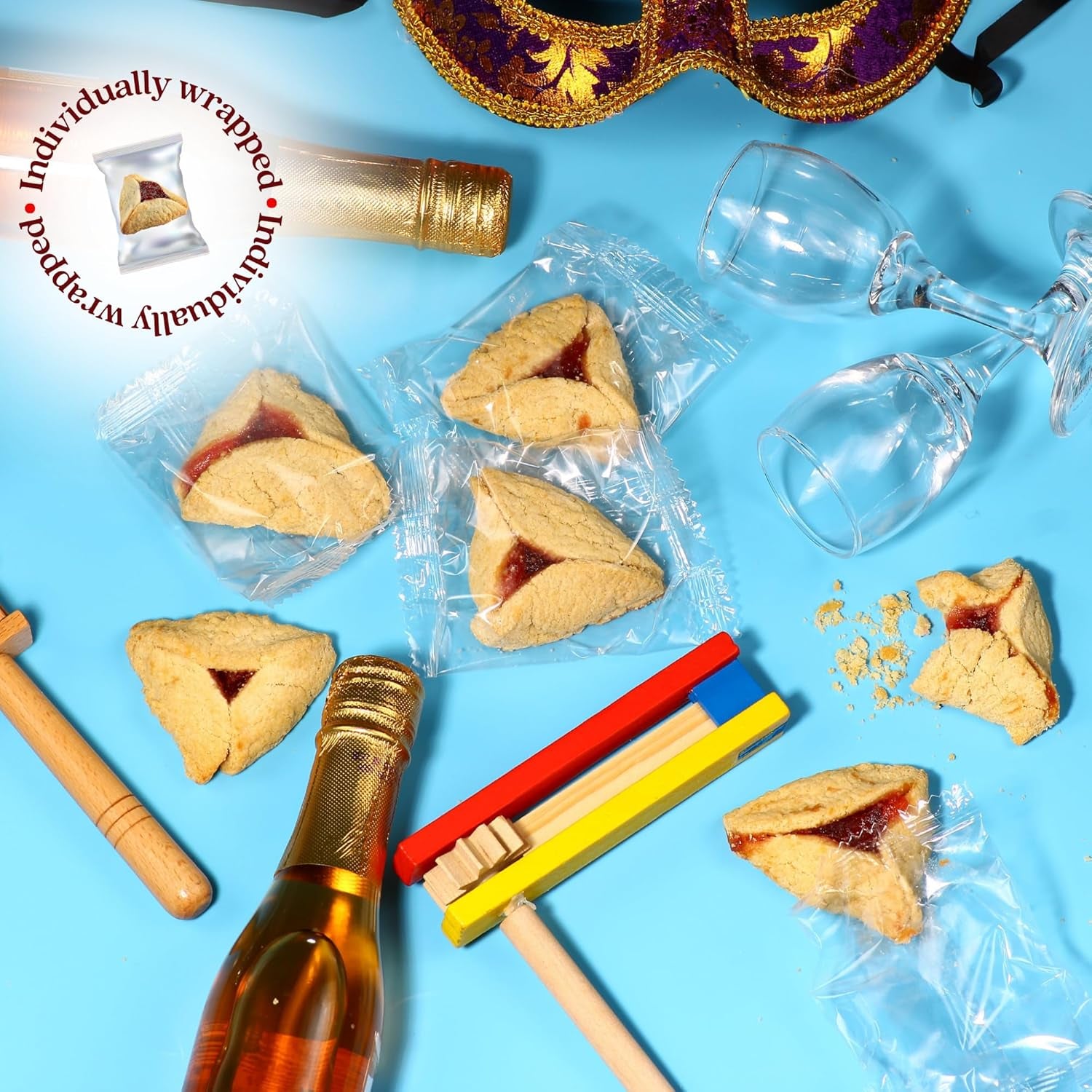 Sugar Free Cookies | [10 Count] Strawberry Filled Hamentaschen Cookies | Diabetic Cookies for Adults | Sugar Free Cookies and Snacks | Nut Free | Stern’S Bakery