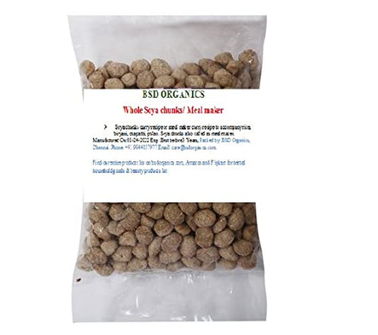 BSD Organics Whole Soya Chunks/Meal Maker/Soya Badi (500 Gram / 1.1 Pound) - Big Mart USA