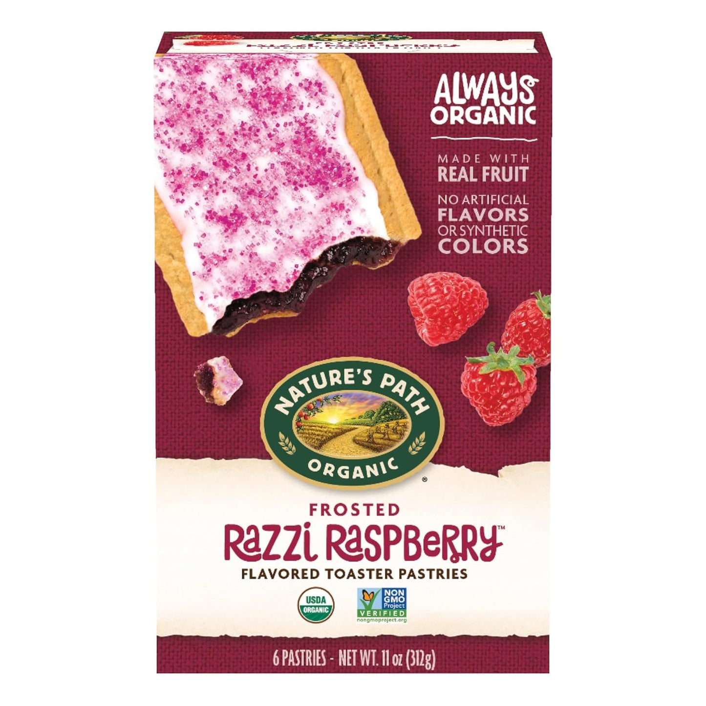 Nature’S Path Organic Frosted Berry Strawberry Toaster Pastries, 11 Ounce (Pack of 12), Non-Gmo, Made with Real Strawberries