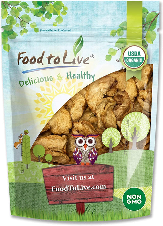 Food to Live Organic Dried Apple Rings, 8 Ounces – Non-Gmo, Kosher, Raw, Vegan, Unsulfured, Sirtfood, Bulk