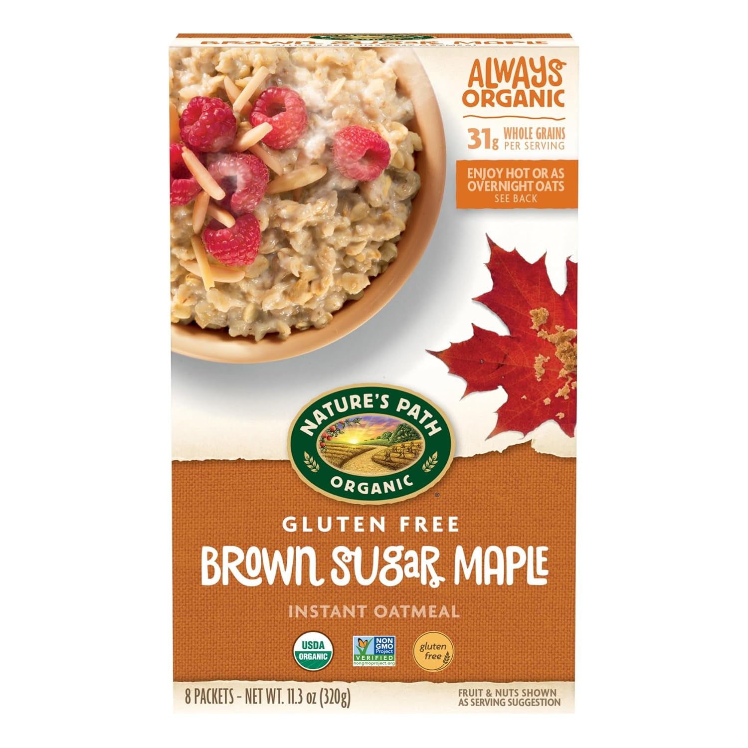 Nature'S Path Organic Brown Sugar Maple Oatmeal, 11.3 Oz (Pack of 6), Gluten Free, Non-Gmo