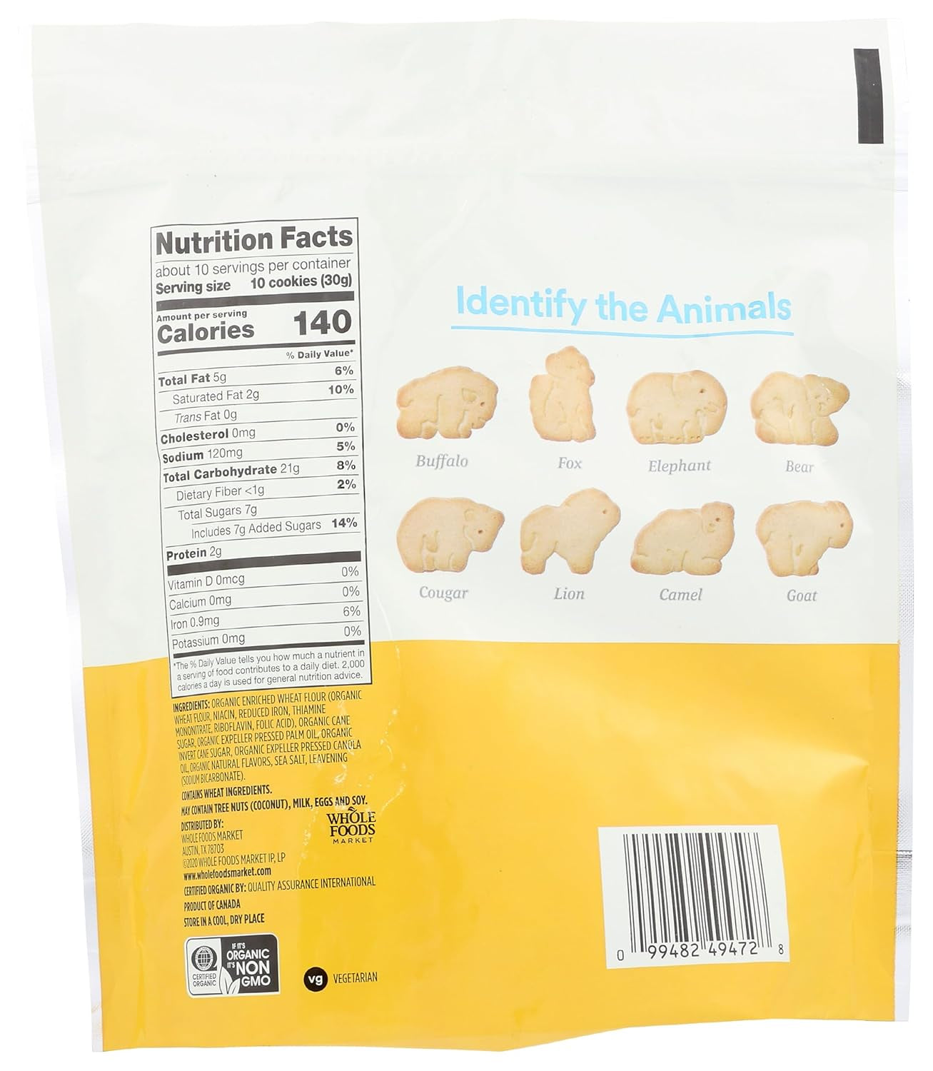 365 by Whole Foods Market, Organic Vanilla Animal Cookie, 11 Ounce - Big Mart USA