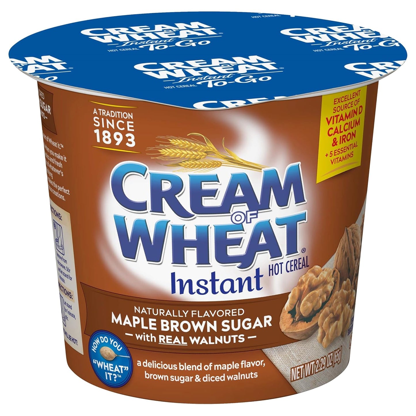 Cream of Wheat Instant Hot Cereal To-Go Cups, Cinnabon, 2.29 Ounce (Pack of 6)