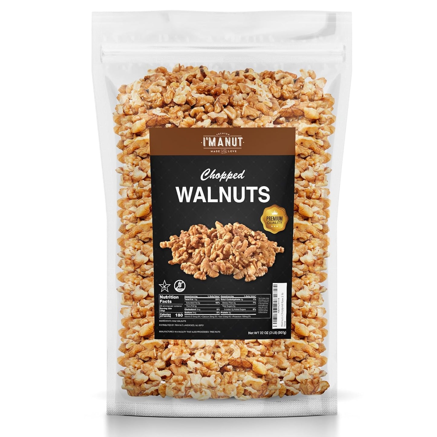 Premium Raw Walnut Halves & Pieces 48Oz (3 Lb) - 100% Natural, No-Ppo, Non-Gmo, Batch-Tested Gluten & Peanut Free, Kosher, Small Batch Quality - Big Mart USA