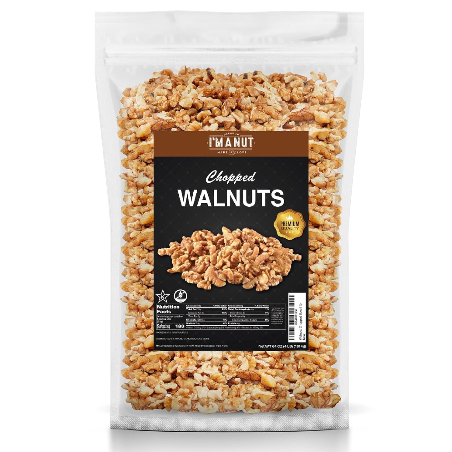 Premium Raw Walnut Halves & Pieces 48Oz (3 Lb) - 100% Natural, No-Ppo, Non-Gmo, Batch-Tested Gluten & Peanut Free, Kosher, Small Batch Quality - Big Mart USA