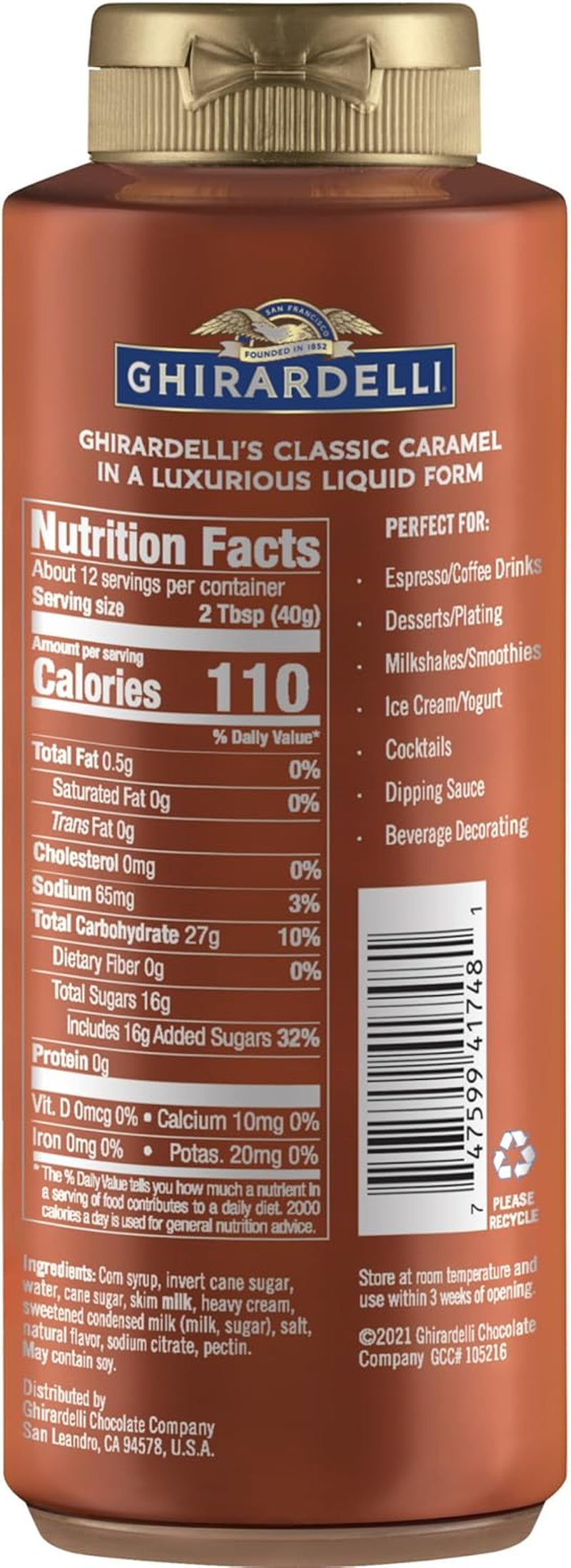 Ghirardelli Squeeze Bottles - Caramel, Chocolate & White Chocolate - Set of 3