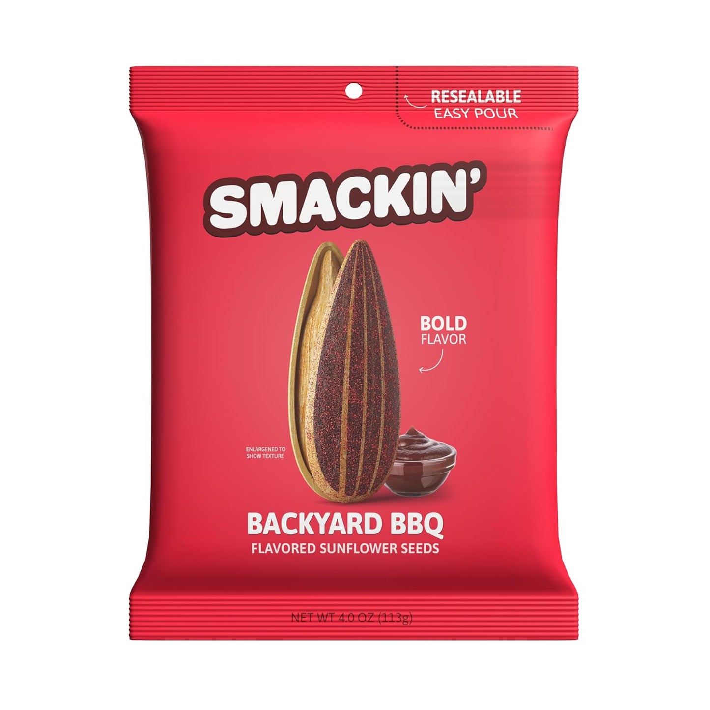 SMACKIN' - Jumbo Roasted Sunflower Seeds, No Salty Burn, American Made, Easy Pour & Seal - Variety Pack, 4Oz Bag (12 Bags)