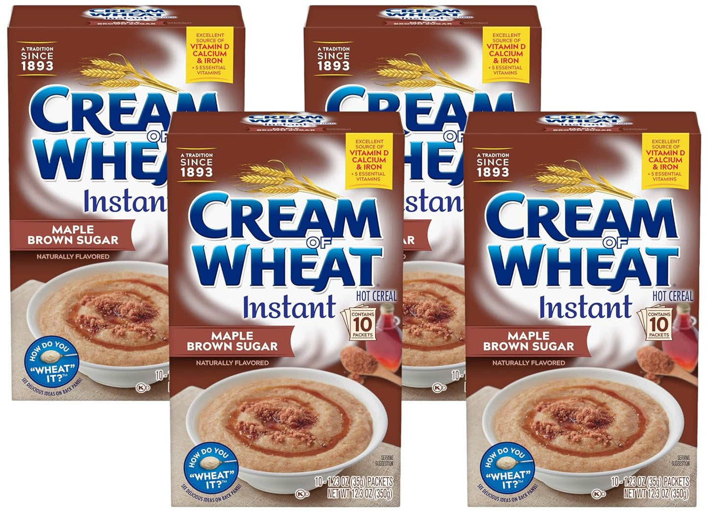 Cream of Wheat Instant Hot Cereal, Maple Brown Sugar, 1.23 Ounce, 10 Packets
