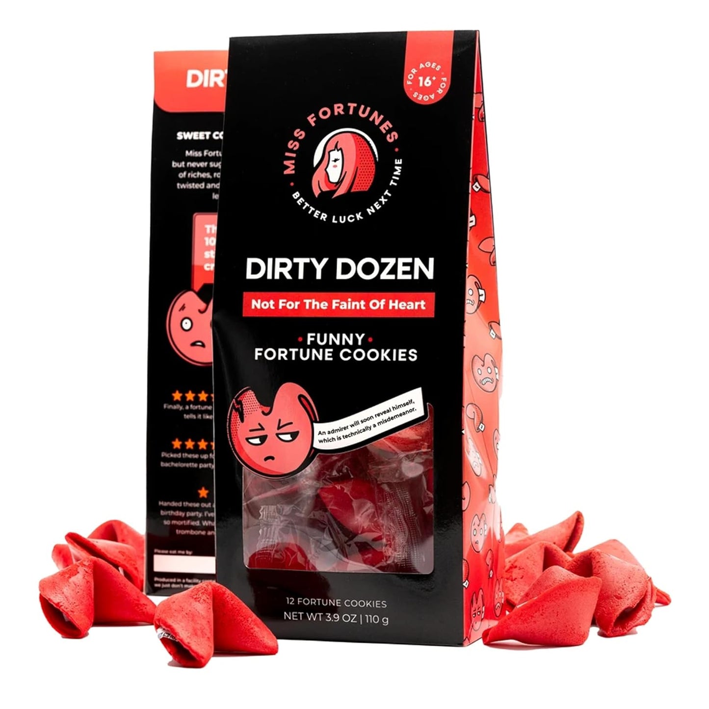 Miss Fortunes, Funny Fortune Cookies, the Two-Pack Shakur (Multi-Pack of 2 Dozen Cookies) (Dirty Dozen + Boozy Dozen), 24.0 Count - Big Mart USA