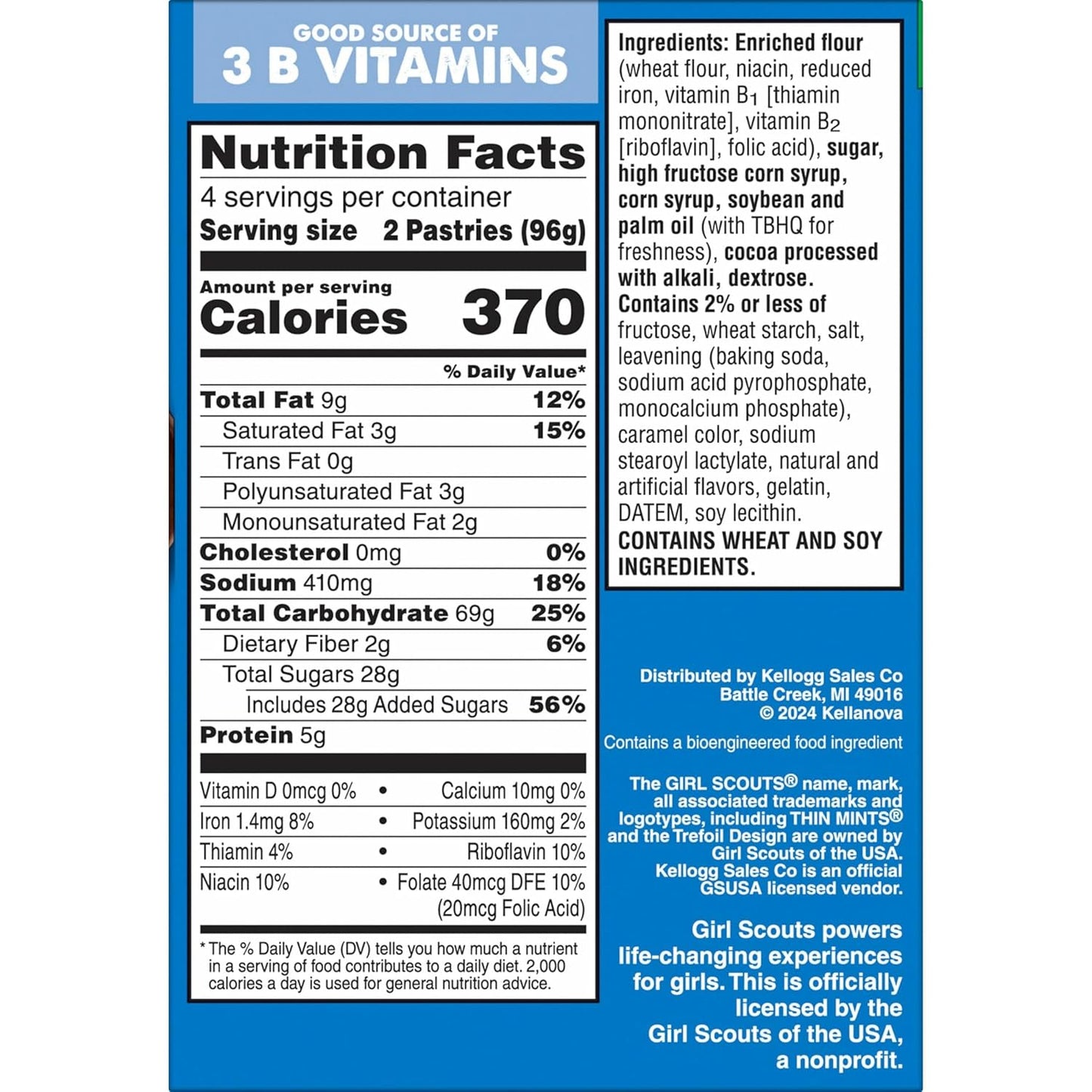 Pop-Tarts Girl Scout Toaster Pastries, Breakfast Foods, Kids Snacks, Frosted Thin Mints, 13.5Oz Box (8 Pop-Tarts)