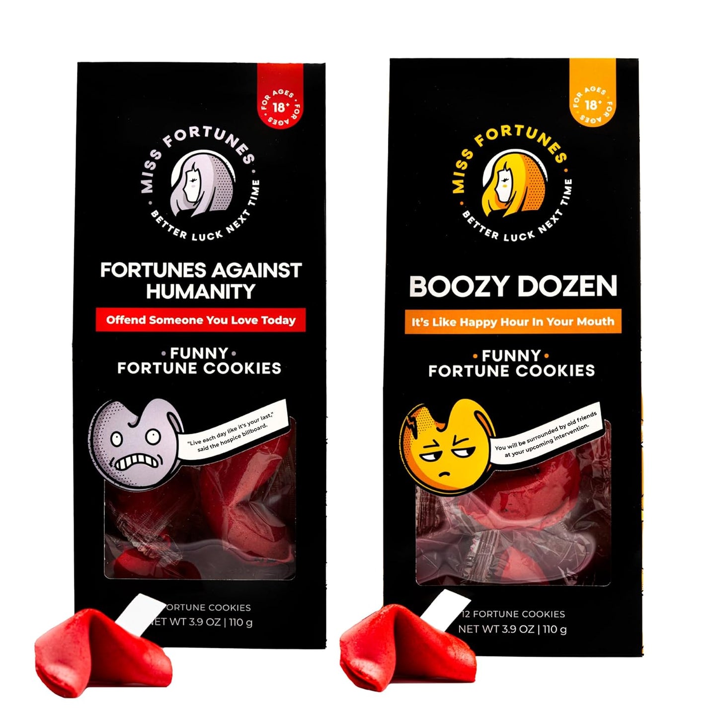Miss Fortunes, Funny Fortune Cookies, the Two-Pack Shakur (Multi-Pack of 2 Dozen Cookies) (Dirty Dozen + Boozy Dozen), 24.0 Count - Big Mart USA