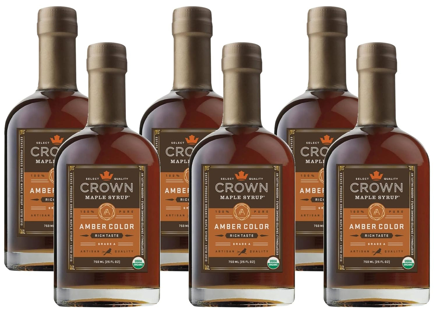 Crown Maple Dark Color Robust Taste Organic Maple Syrup, 100% Pure, Grade A, Gluten Free, No Preservatives, Non-Gmo Pancake and Breakfast Topping, 12.7 Fl Oz