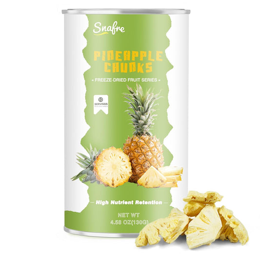 Freeze Dried Pineapple Chunks, Freeze Dried Fruit, 130G/4.58OZ Frozen Pineapple for Yogurt, Cereal, Baking, Milkshakes, No Additives, Crispy Taste - Big Mart USA
